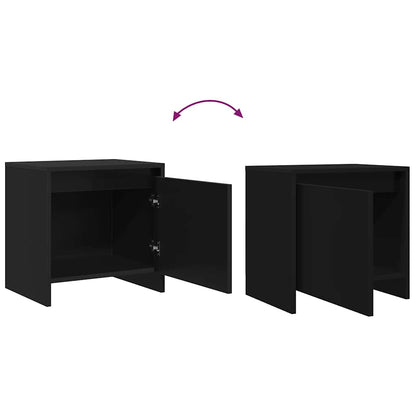 vidaXL Nachttisch Schwarz 45x34x44,5 cm Holzwerkstoff