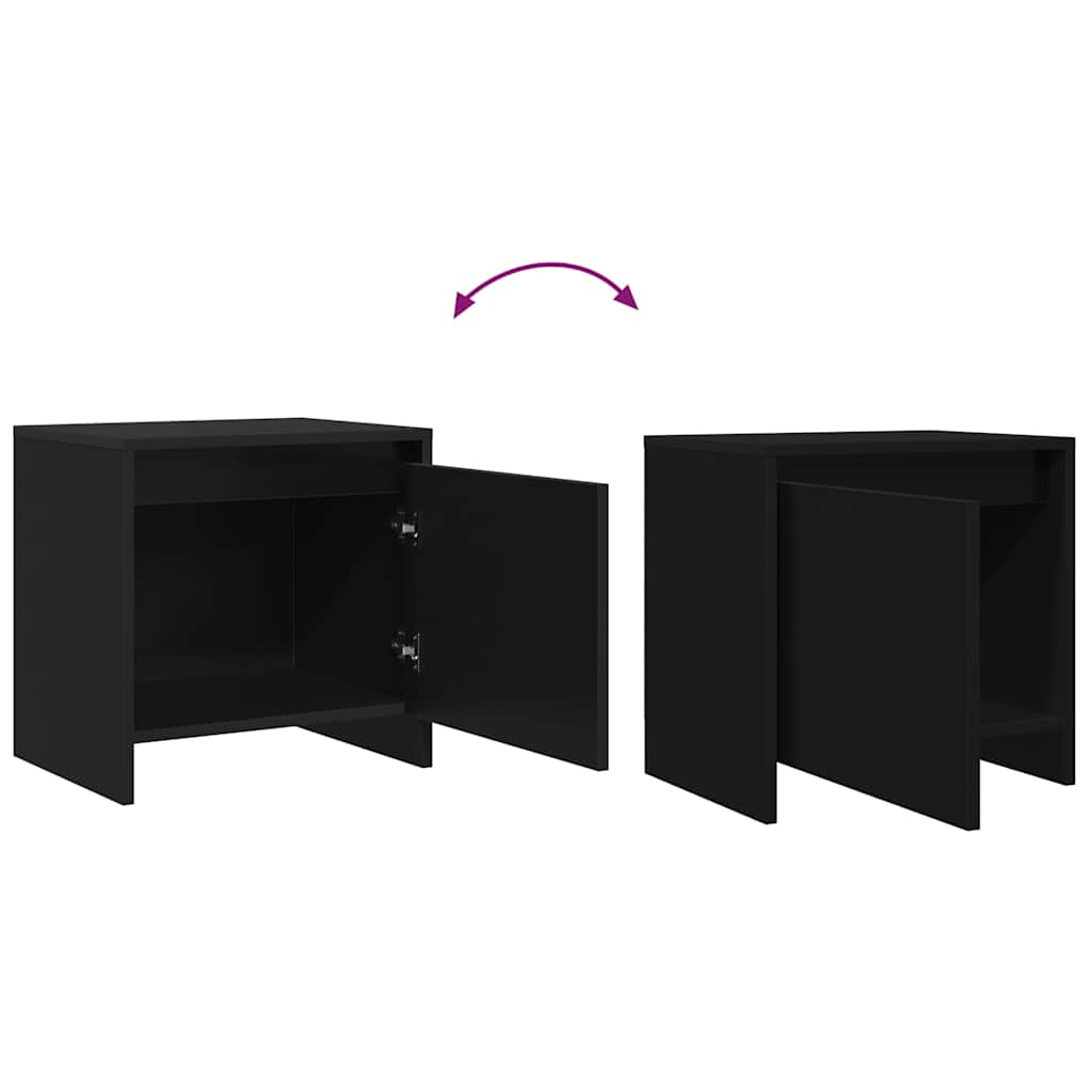 vidaXL Nachttische 2 Stk. Schwarz 45x34x44,5 cm Holzwerkstoff