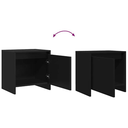 vidaXL Nachttische 2 Stk. Schwarz 45x34x44,5 cm Holzwerkstoff