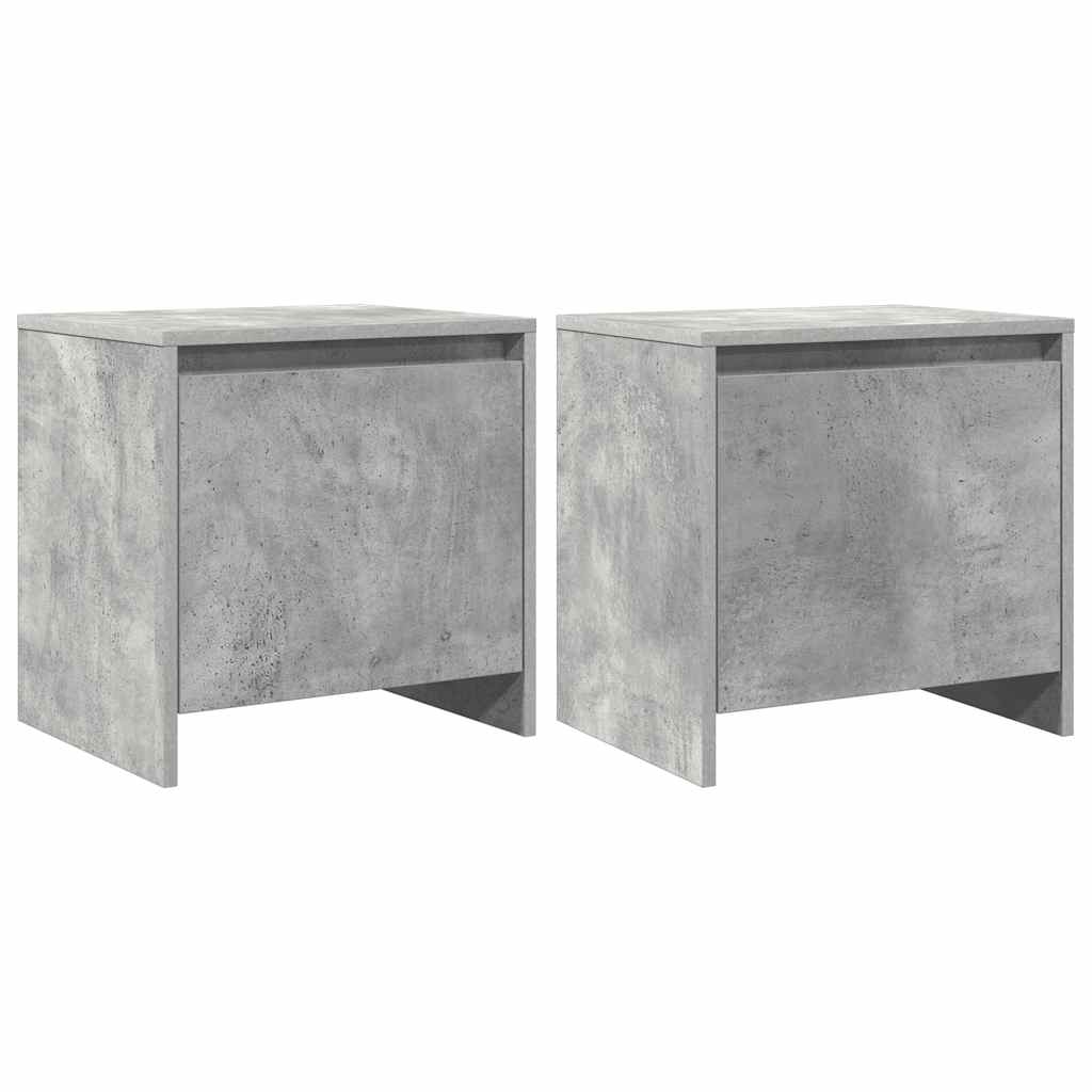 vidaXL Nachttische 2 Stk. Betongrau 45x34x44,5 cm Holzwerkstoff