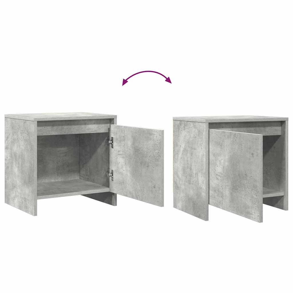 vidaXL Nachttische 2 Stk. Betongrau 45x34x44,5 cm Holzwerkstoff