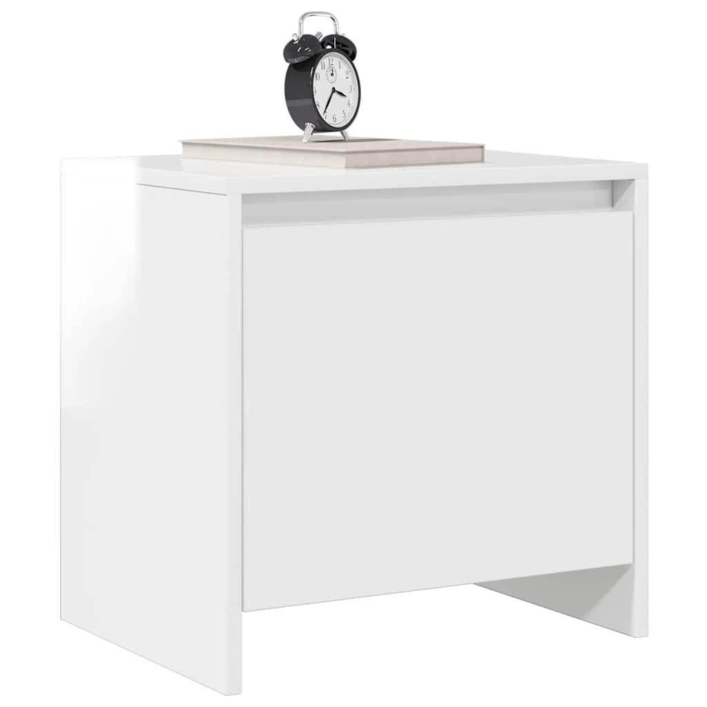 vidaXL Nachttisch Hochglanz-Weiß 45x34x44,5 cm Holzwerkstoff