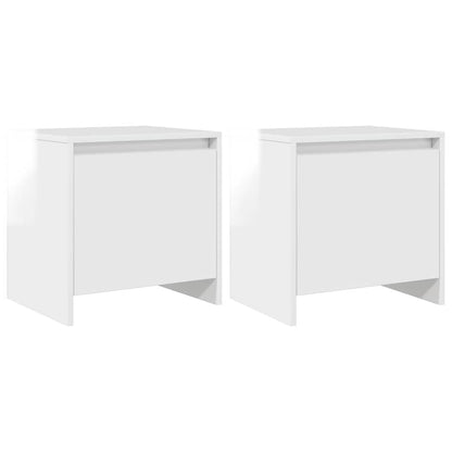vidaXL Nachttische 2 Stk. Hochglanz-Weiß 45x34x44,5 cm Holzwerkstoff