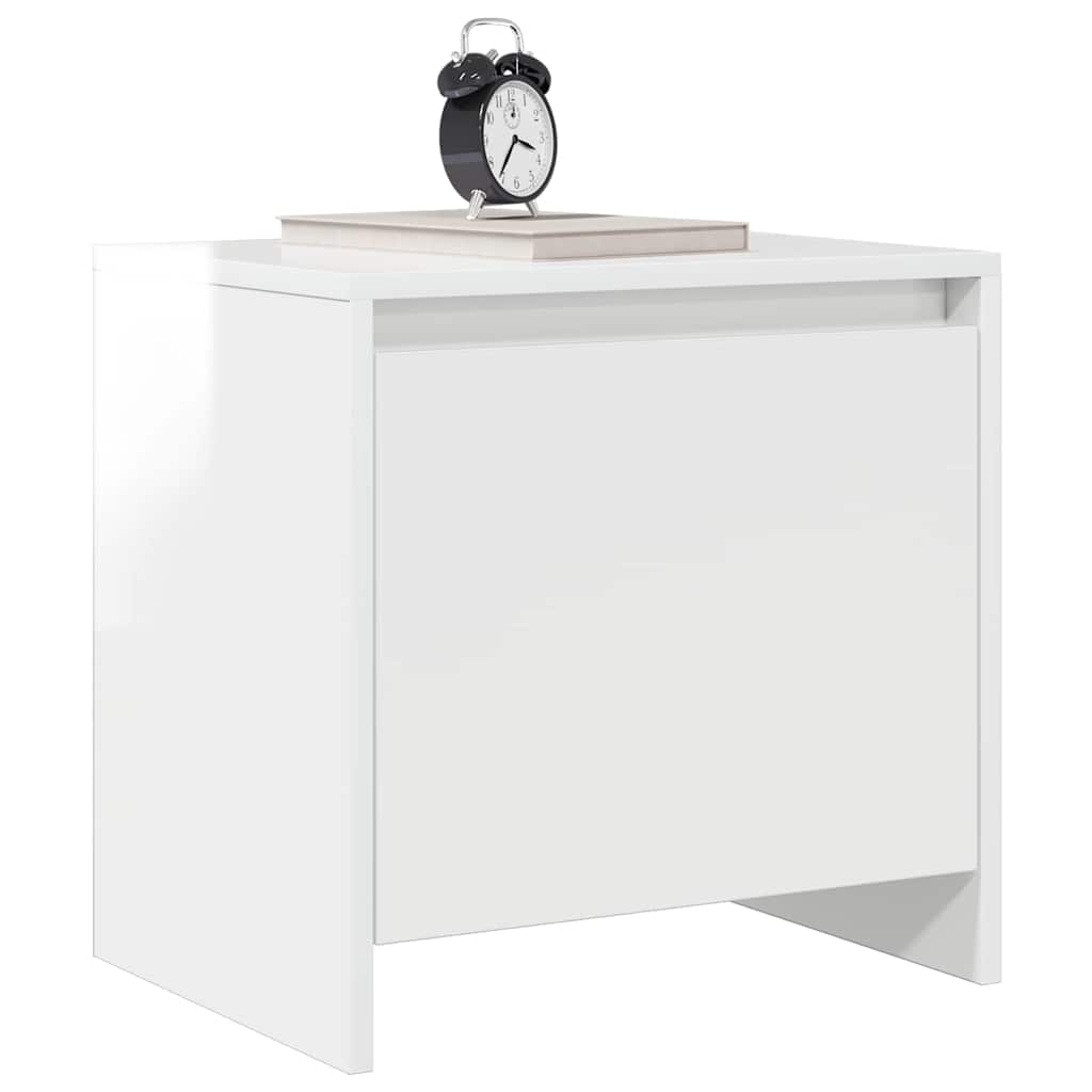 vidaXL Nachttische 2 Stk. Hochglanz-Weiß 45x34x44,5 cm Holzwerkstoff
