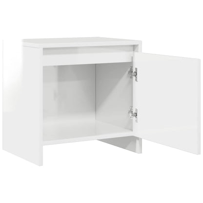 vidaXL Nachttische 2 Stk. Hochglanz-Weiß 45x34x44,5 cm Holzwerkstoff