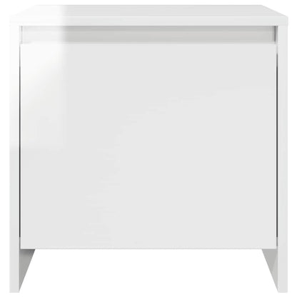 vidaXL Nachttische 2 Stk. Hochglanz-Weiß 45x34x44,5 cm Holzwerkstoff