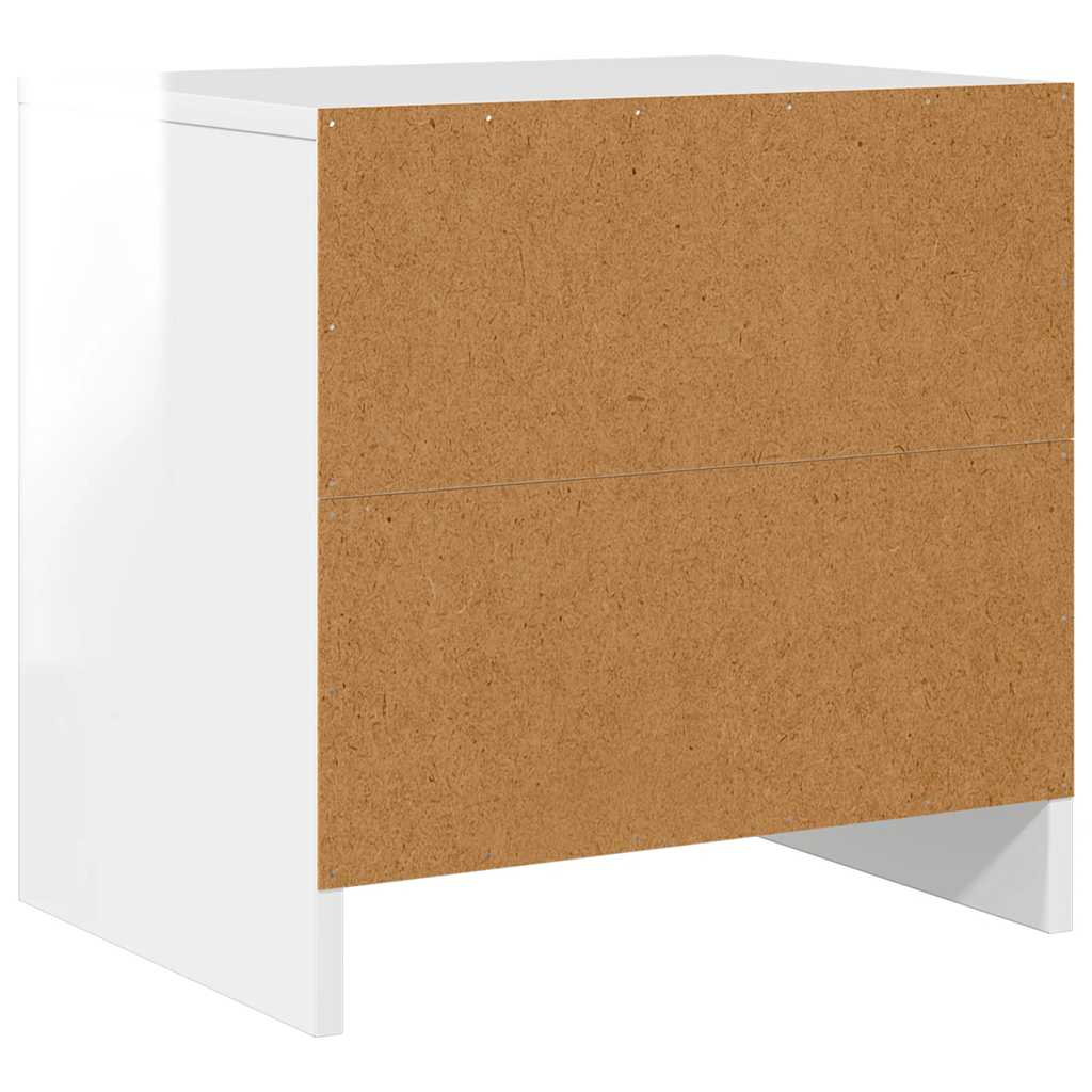 vidaXL Nachttische 2 Stk. Hochglanz-Weiß 45x34x44,5 cm Holzwerkstoff