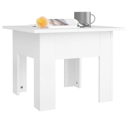 vidaXL Table basse blanche 55x55x42 cm, bois d'ingénierie