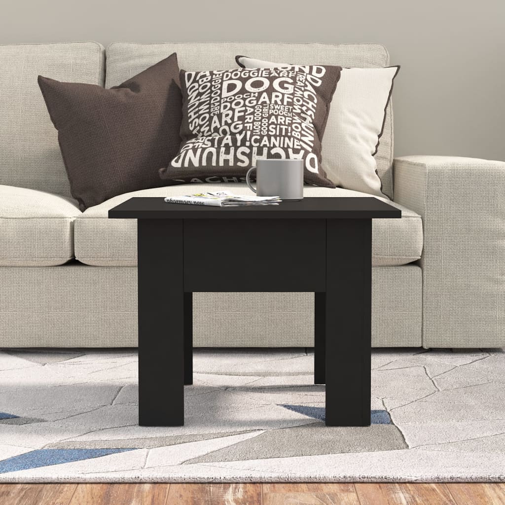 vidaXL Table basse noire 55x55x42 cm en bois d'ingénierie