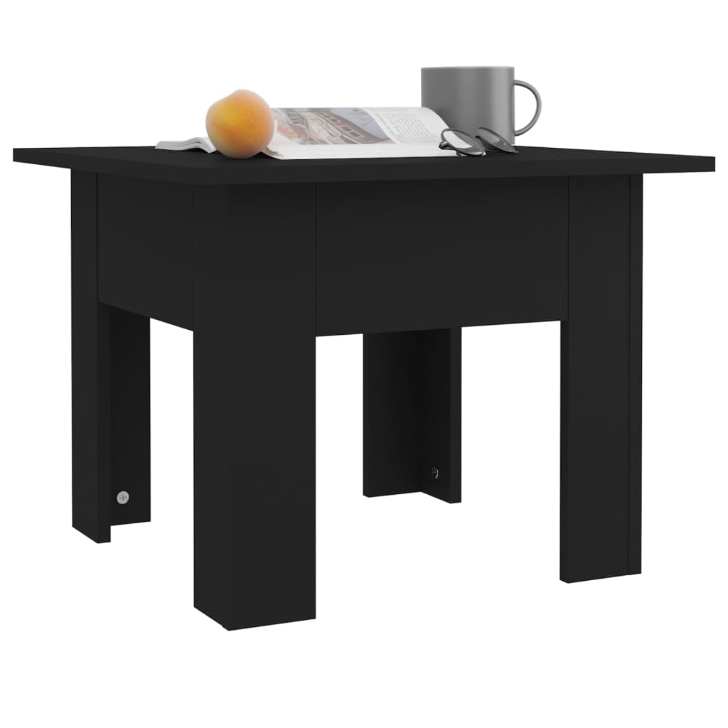 vidaXL Table basse noire 55x55x42 cm en bois d'ingénierie