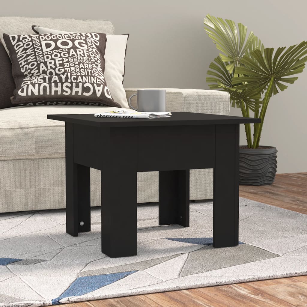 vidaXL Table basse noire 55x55x42 cm en bois d'ingénierie