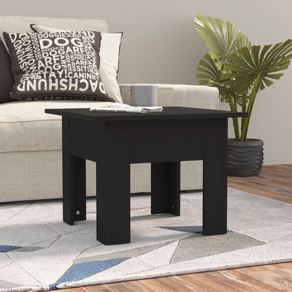 vidaXL Table basse noire 55x55x42 cm en bois d'ingénierie