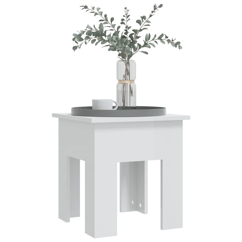 vidaXL Couchtisch Hochglanz-Weiß 40x40x42 cm Holzwerkstoff