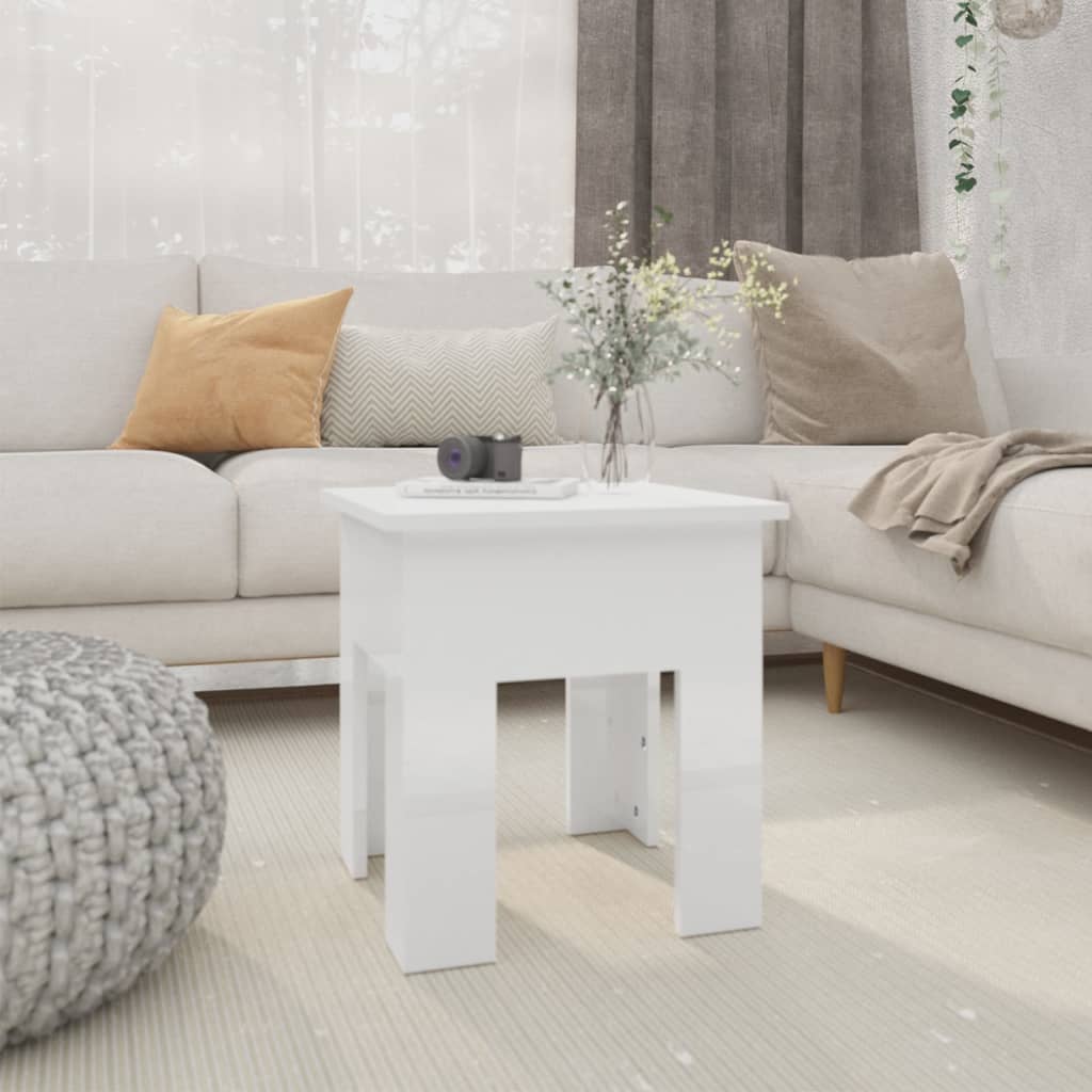 vidaXL Couchtisch Hochglanz-Weiß 40x40x42 cm Holzwerkstoff