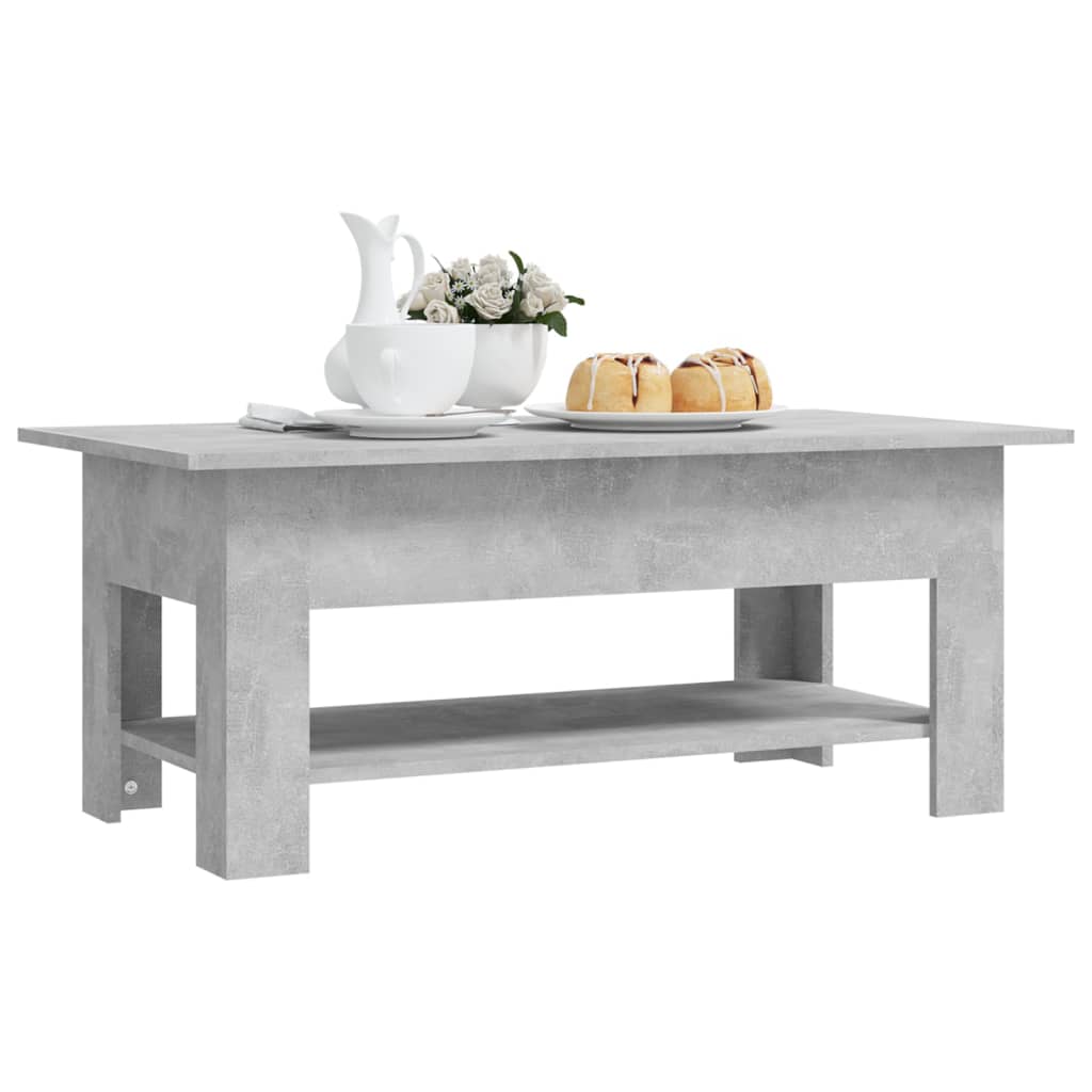vidaXL Table basse gris béton 102x55x42 cm Bois d'ingénierie