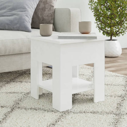 vidaXL Table basse Blanc brillant 40x40x42 cm Bois d'ingénierie