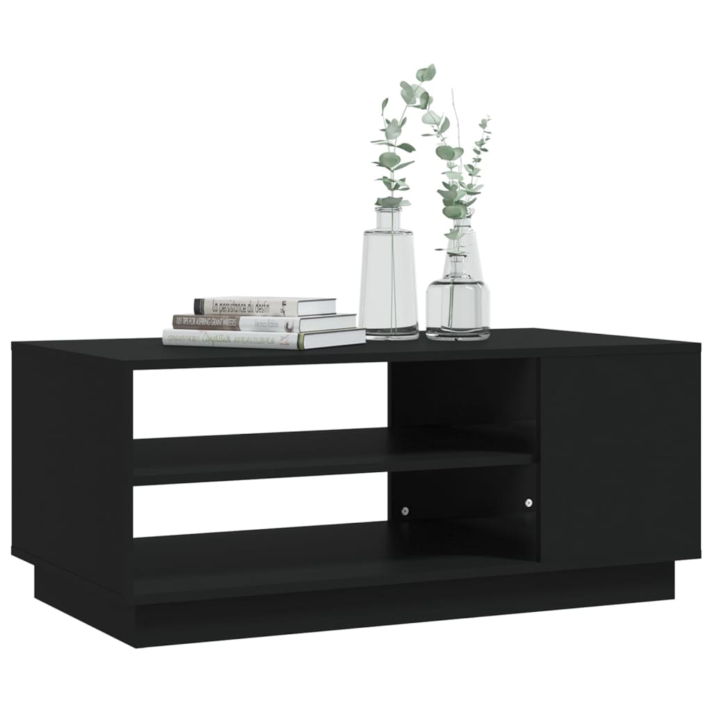 vidaXL Table basse noire 102x55x43 cm en bois d'ingénierie