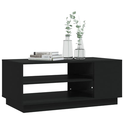 vidaXL Table basse noire 102x55x43 cm en bois d'ingénierie