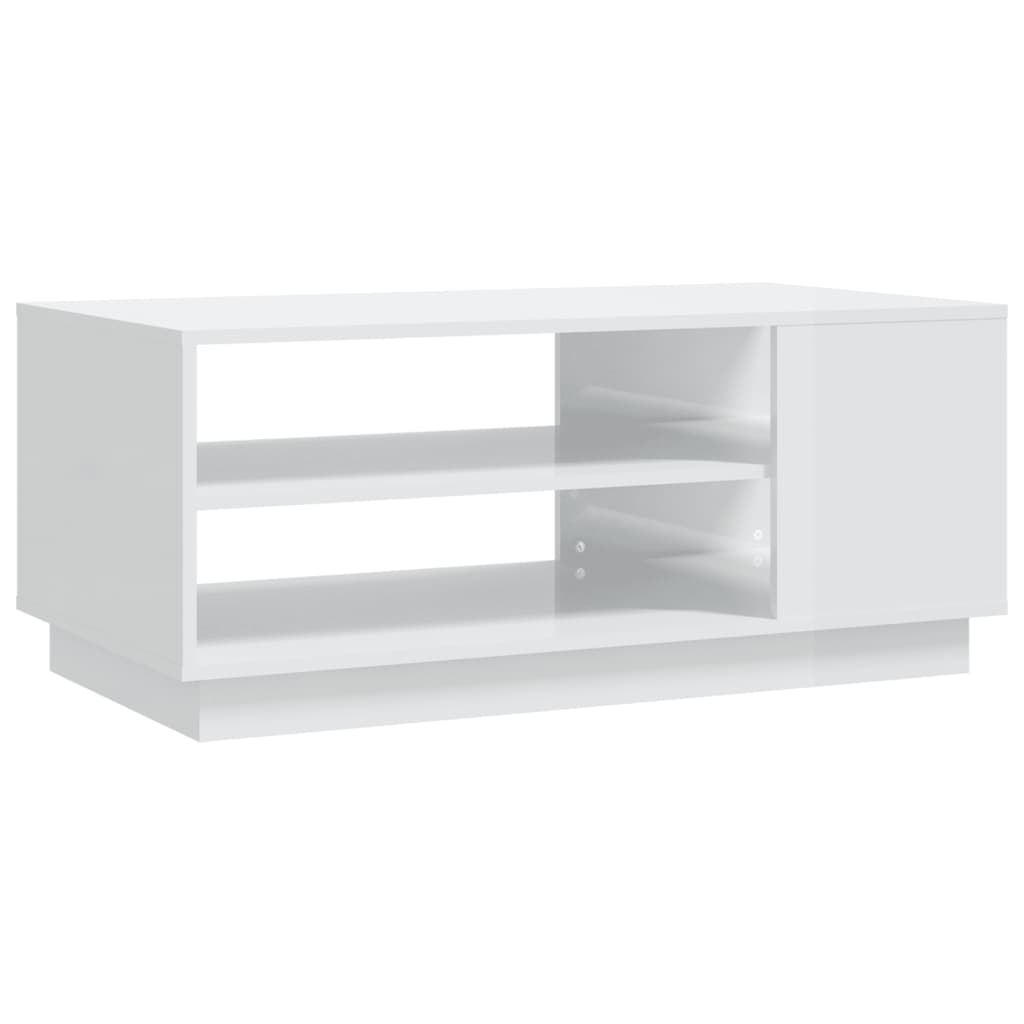 vidaXL Couchtisch Hochglanz-Weiß 102x55x43 cm Holzwerkstoff
