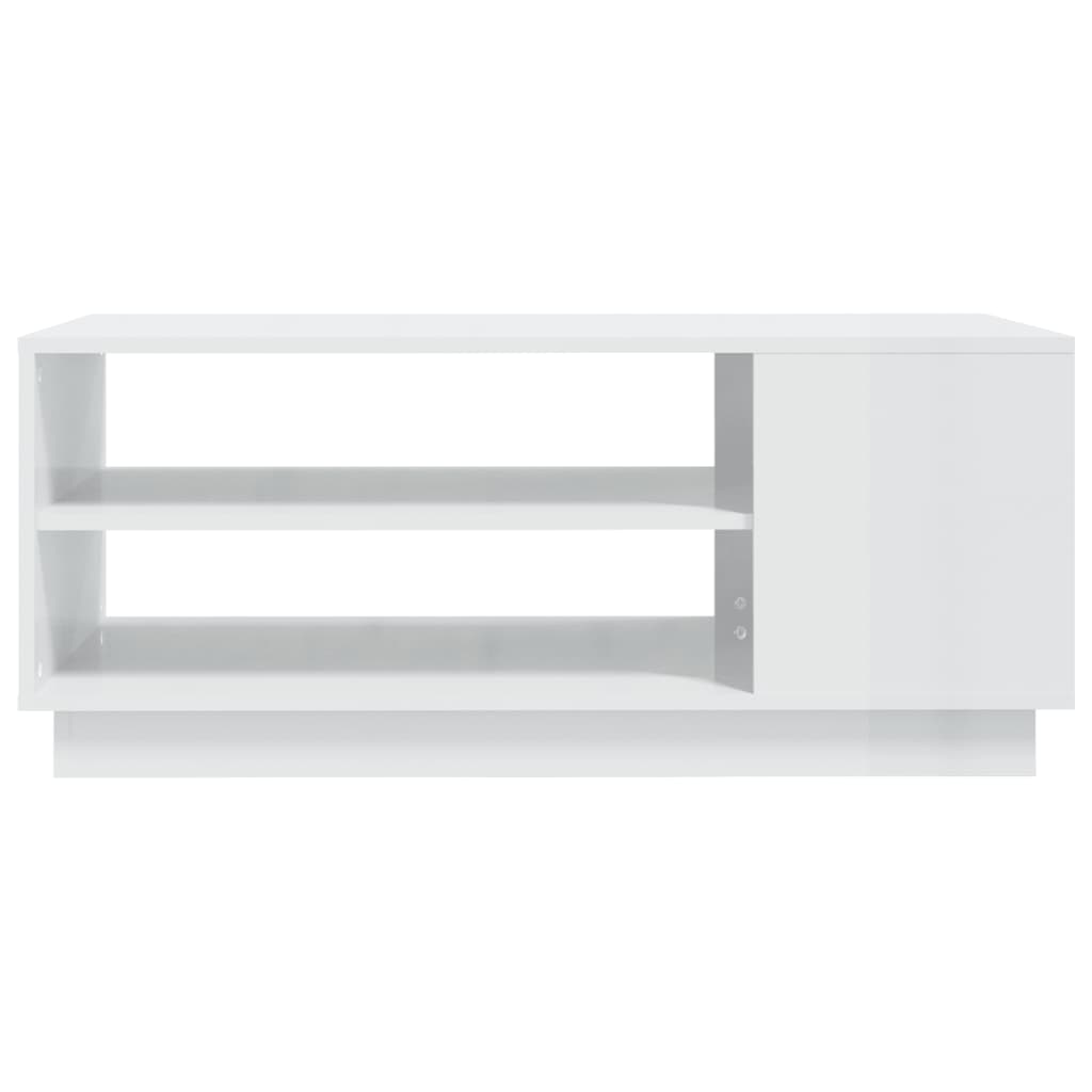 vidaXL Couchtisch Hochglanz-Weiß 102x55x43 cm Holzwerkstoff