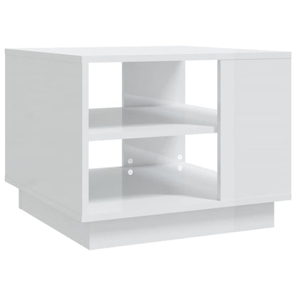 vidaXL Couchtisch Hochglanz-Weiß 55x55x43 cm Holzwerkstoff