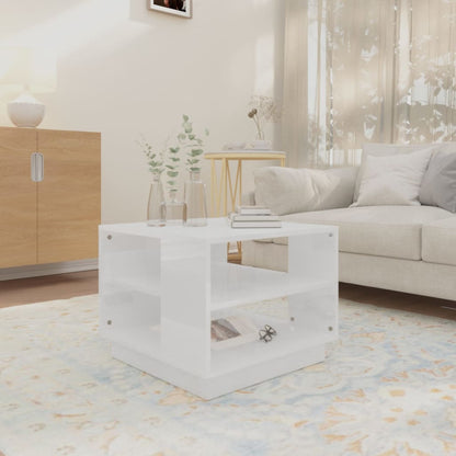 vidaXL Couchtisch Hochglanz-Weiß 55x55x43 cm Holzwerkstoff