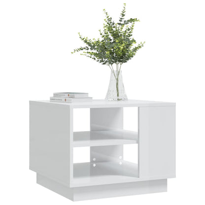 vidaXL Couchtisch Hochglanz-Weiß 55x55x43 cm Holzwerkstoff