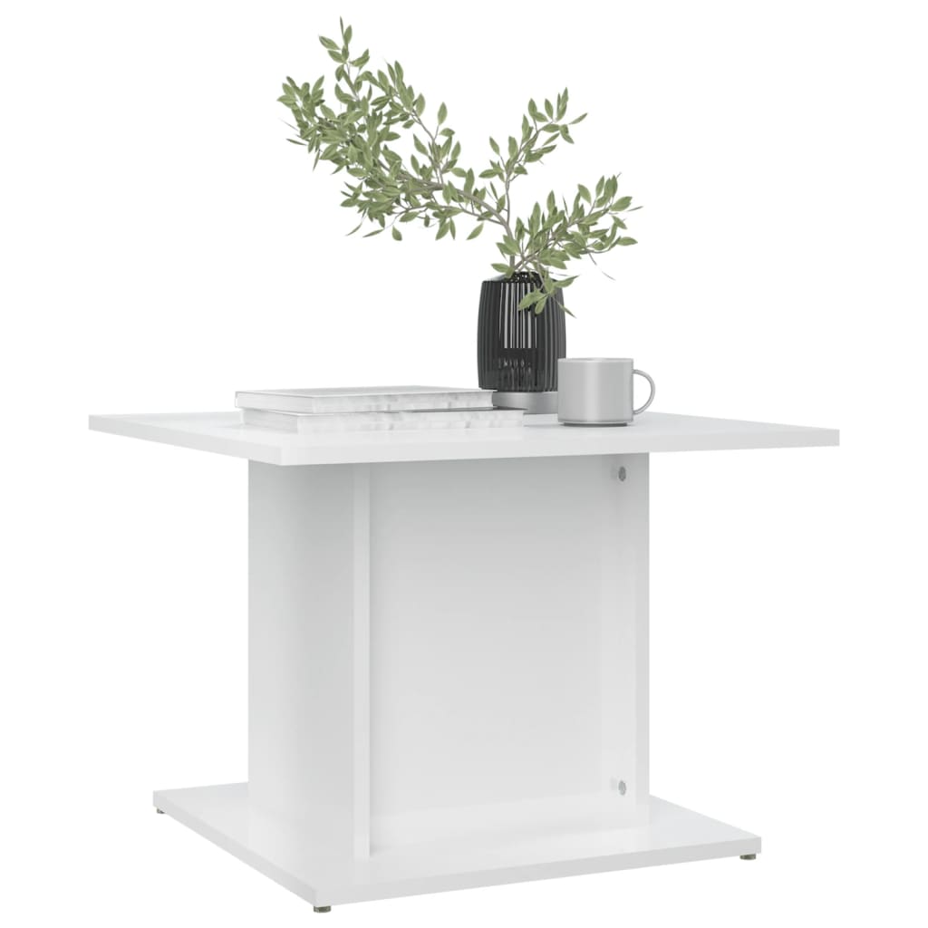vidaXL Table basse blanc brillant 55,5x55,5x40 cm Bois d'ingénierie