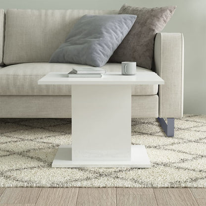 vidaXL Table basse blanc brillant 55,5x55,5x40 cm Bois d'ingénierie