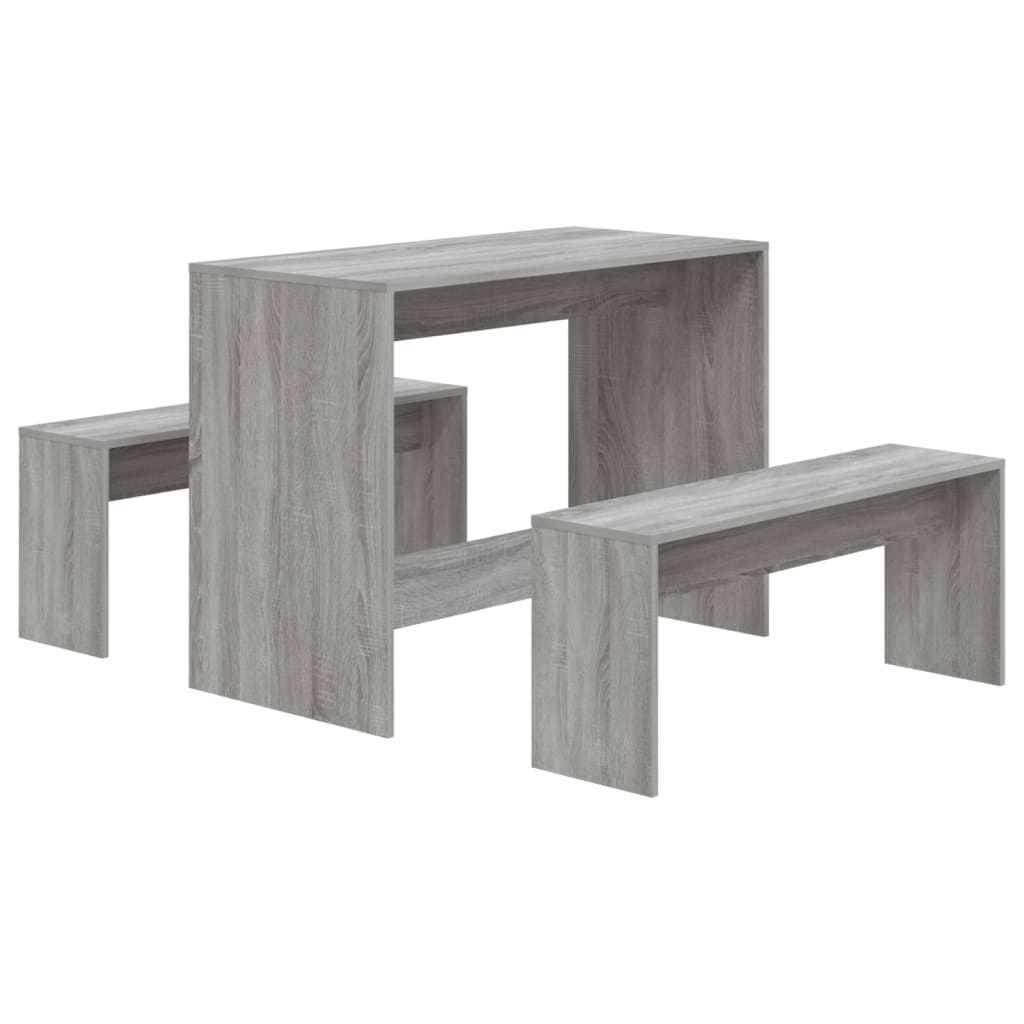 vidaXL Ensemble de salle à manger 3 pcs Gris Chêne Sonoma Bois d'ingénierie
