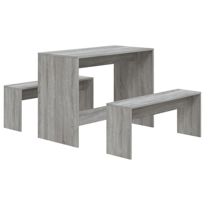 vidaXL Ensemble de salle à manger 3 pcs Gris Chêne Sonoma Bois d'ingénierie
