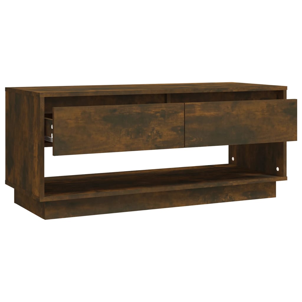 vidaXL Meuble TV chêne fumé 102x41x44 cm bois d'ingénierie