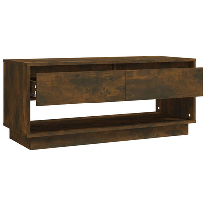 vidaXL Meuble TV chêne fumé 102x41x44 cm bois d'ingénierie