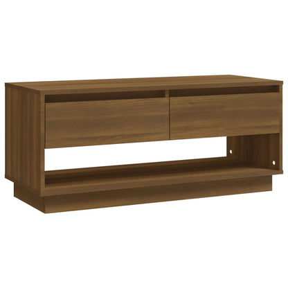 vidaXL Meuble TV marron aspect chêne 102x41x44 cm en bois d'ingénierie