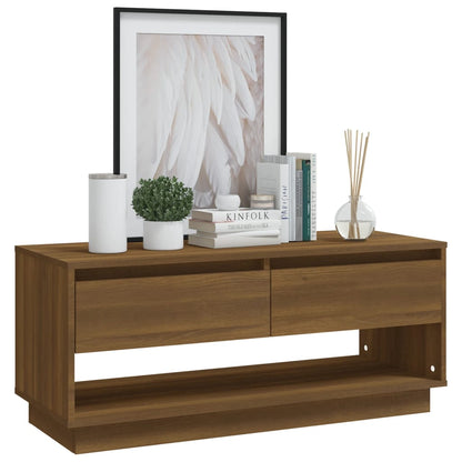 vidaXL Meuble TV marron aspect chêne 102x41x44 cm en bois d'ingénierie