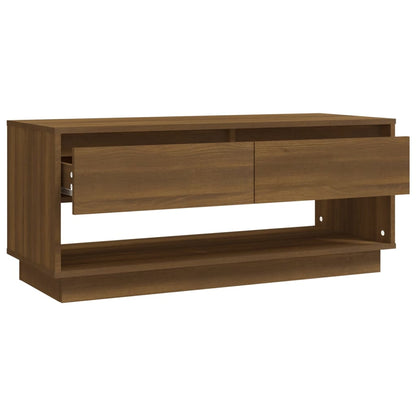 vidaXL Meuble TV marron aspect chêne 102x41x44 cm en bois d'ingénierie