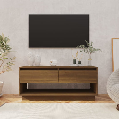 vidaXL Meuble TV marron aspect chêne 102x41x44 cm en bois d'ingénierie