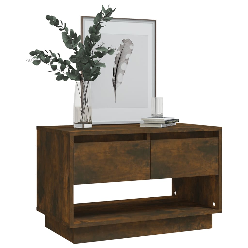 vidaXL Meuble TV chêne fumé 70x41x44 cm en bois d'ingénierie