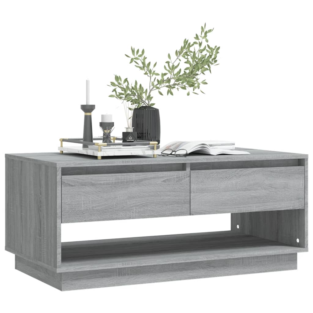 vidaXL Couchtisch Grau Sonoma 102,5x55x44 cm Holzwerkstoff