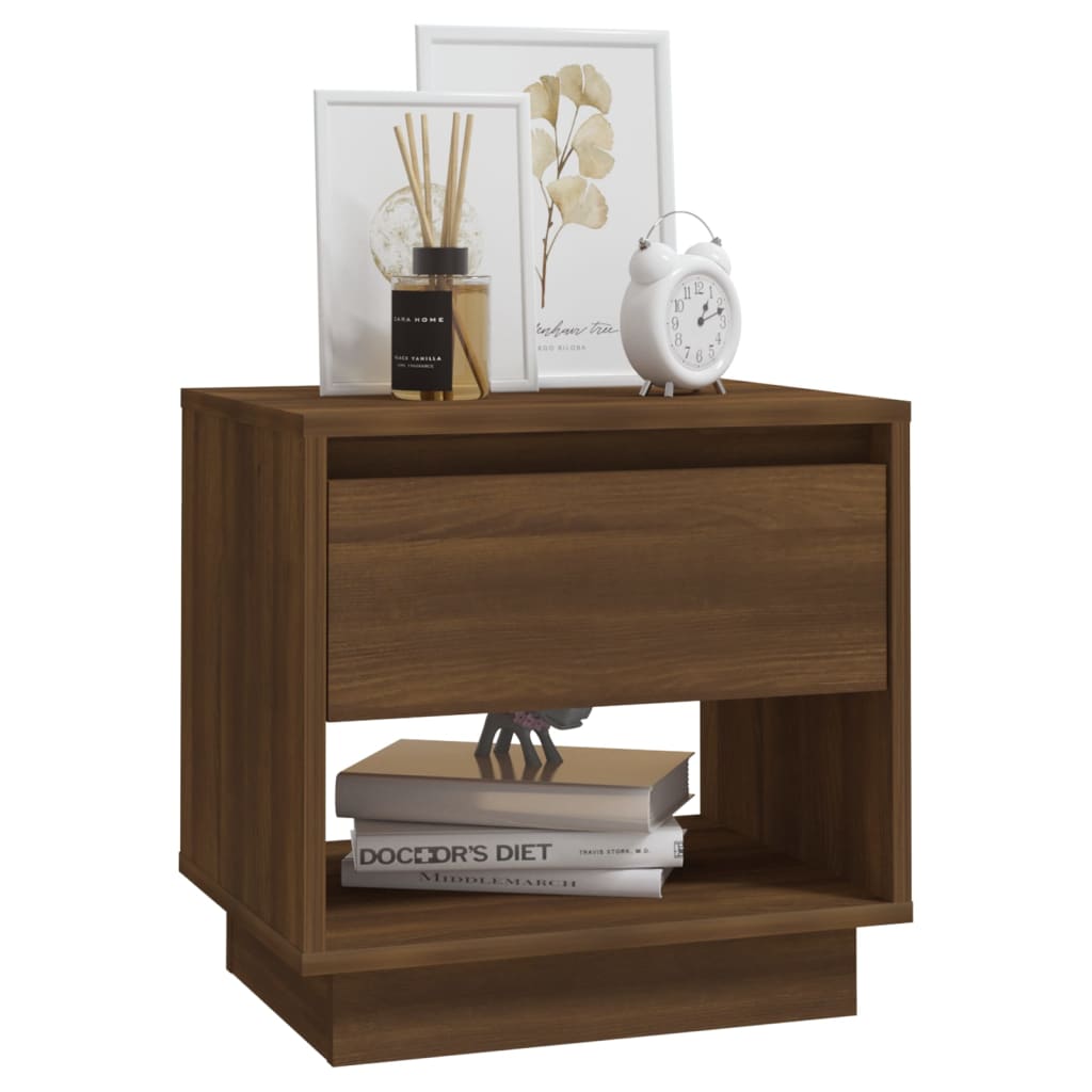 vidaXL Nachttische 2 Stk. Braun Eichen-Optik 45x34x44 cm Holzwerkstoff