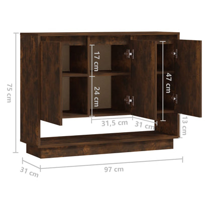vidaXL Sideboard Räuchereiche 97x31x75 cm Holzwerkstoff