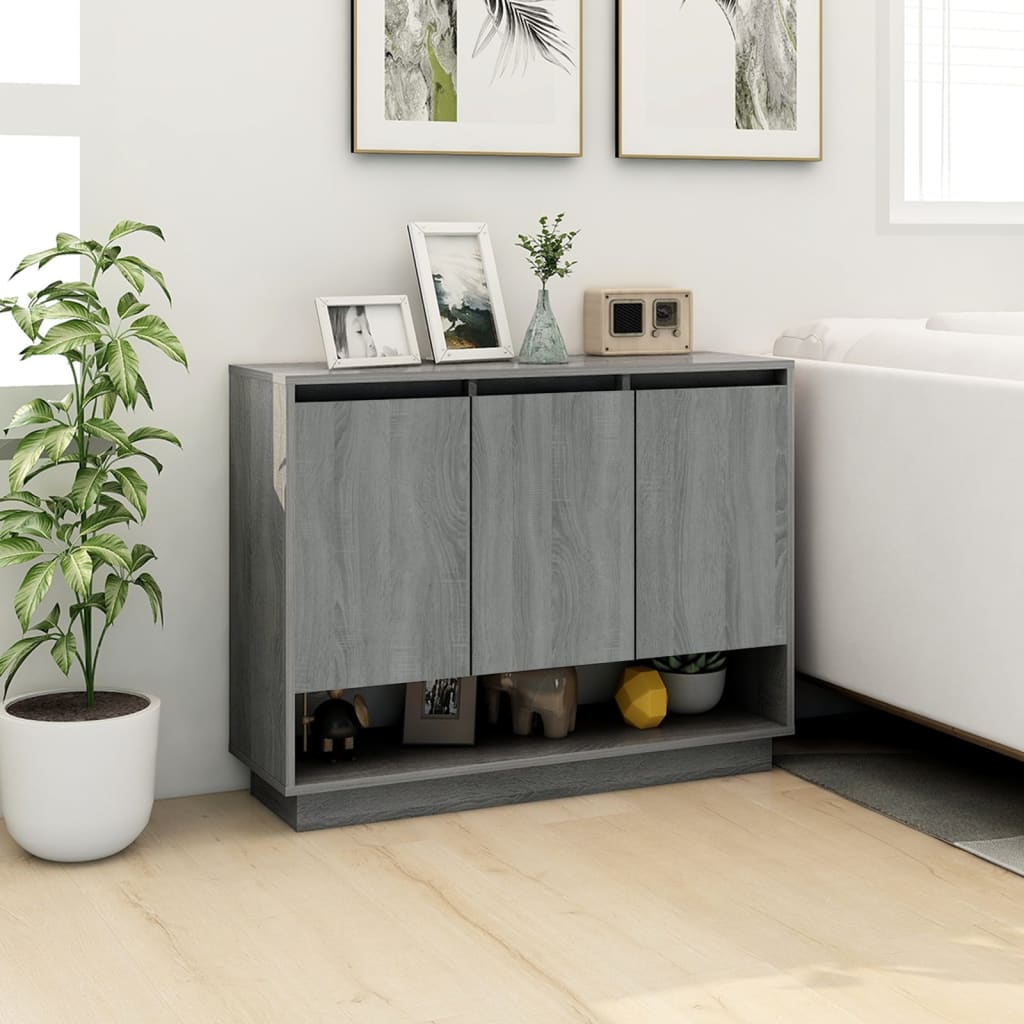 vidaXL Commode grise Sonoma 97x31x75 cm en bois d'ingénierie