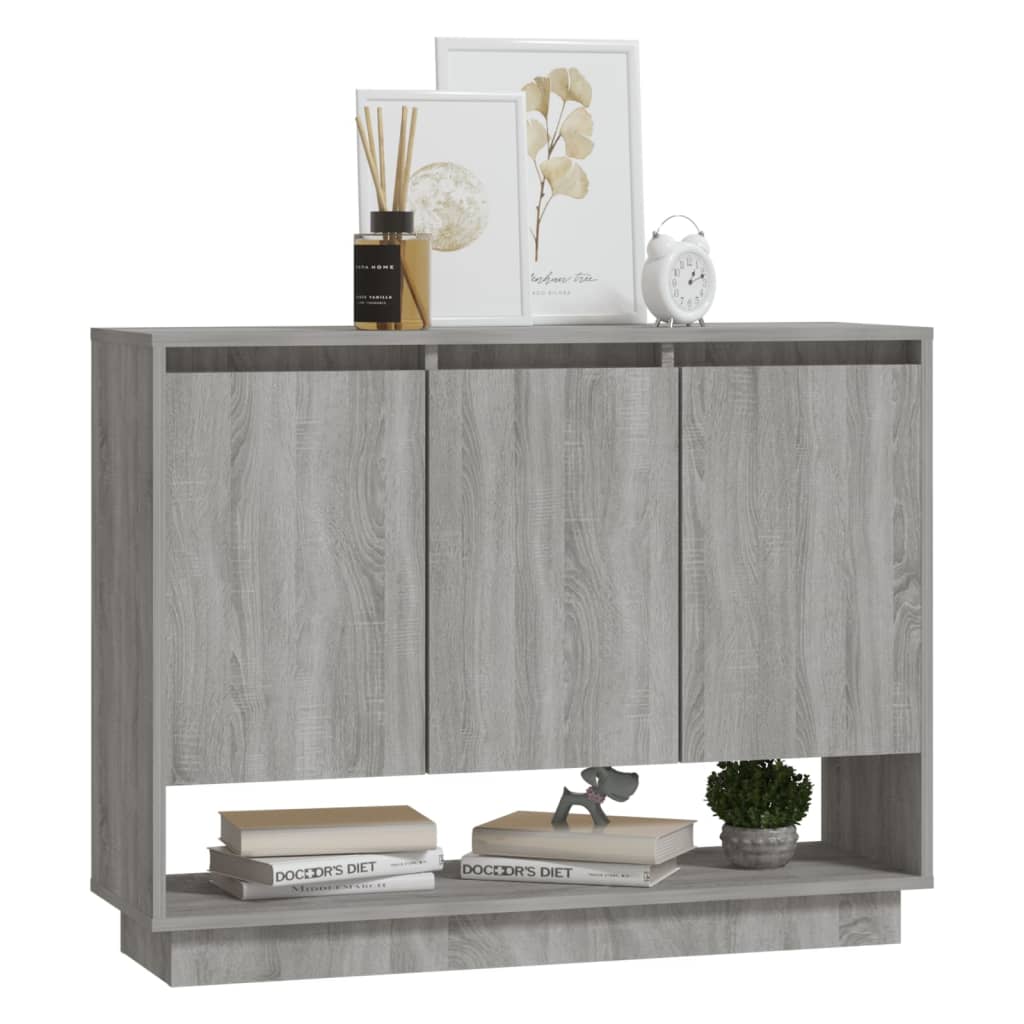 vidaXL Commode grise Sonoma 97x31x75 cm en bois d'ingénierie
