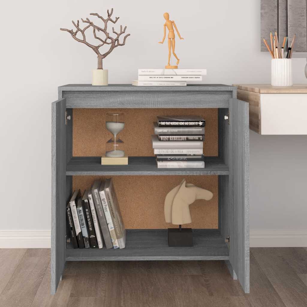 vidaXL Buffet gris et sonoma 70x41x75 cm en bois d'ingénierie