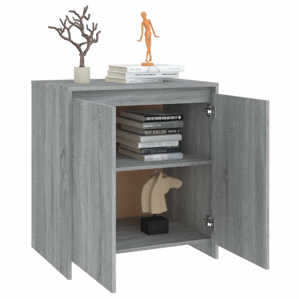 vidaXL Buffet gris et sonoma 70x41x75 cm en bois d'ingénierie