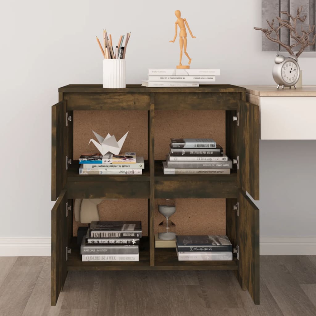 vidaXL Buffet Chêne Fumé 70x41x75 cm Bois d'ingénierie