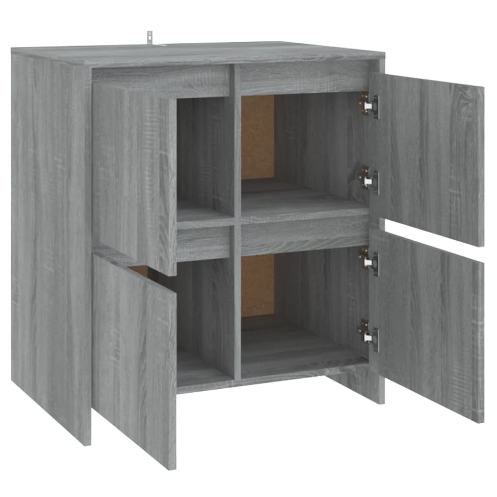 vidaXL Buffet gris et sonoma 70x41x75 cm en bois d'ingénierie