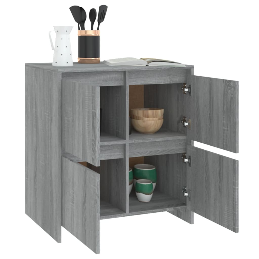 vidaXL Buffet gris et sonoma 70x41x75 cm en bois d'ingénierie