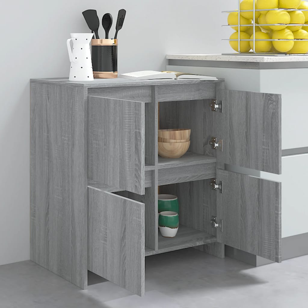 vidaXL Buffet gris et sonoma 70x41x75 cm en bois d'ingénierie