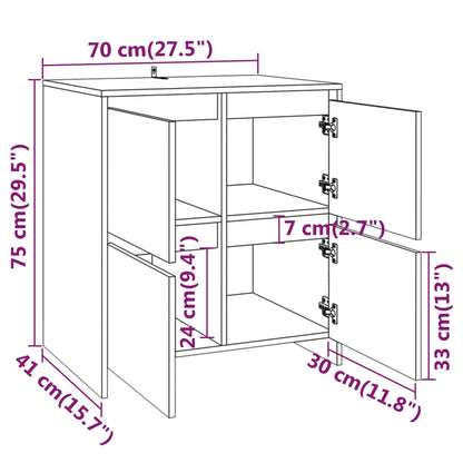 vidaXL Buffet gris et sonoma 70x41x75 cm en bois d'ingénierie